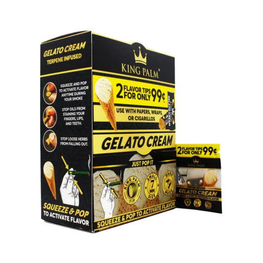 King Palm 2 Flavor Filter Tips  Gelato Cream Filters Display Box  50 Units Per Display